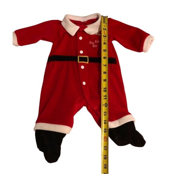Baby Santa Suit Christmas Unisex Footed Long Sleeve One Piece - Picture 6 of 8